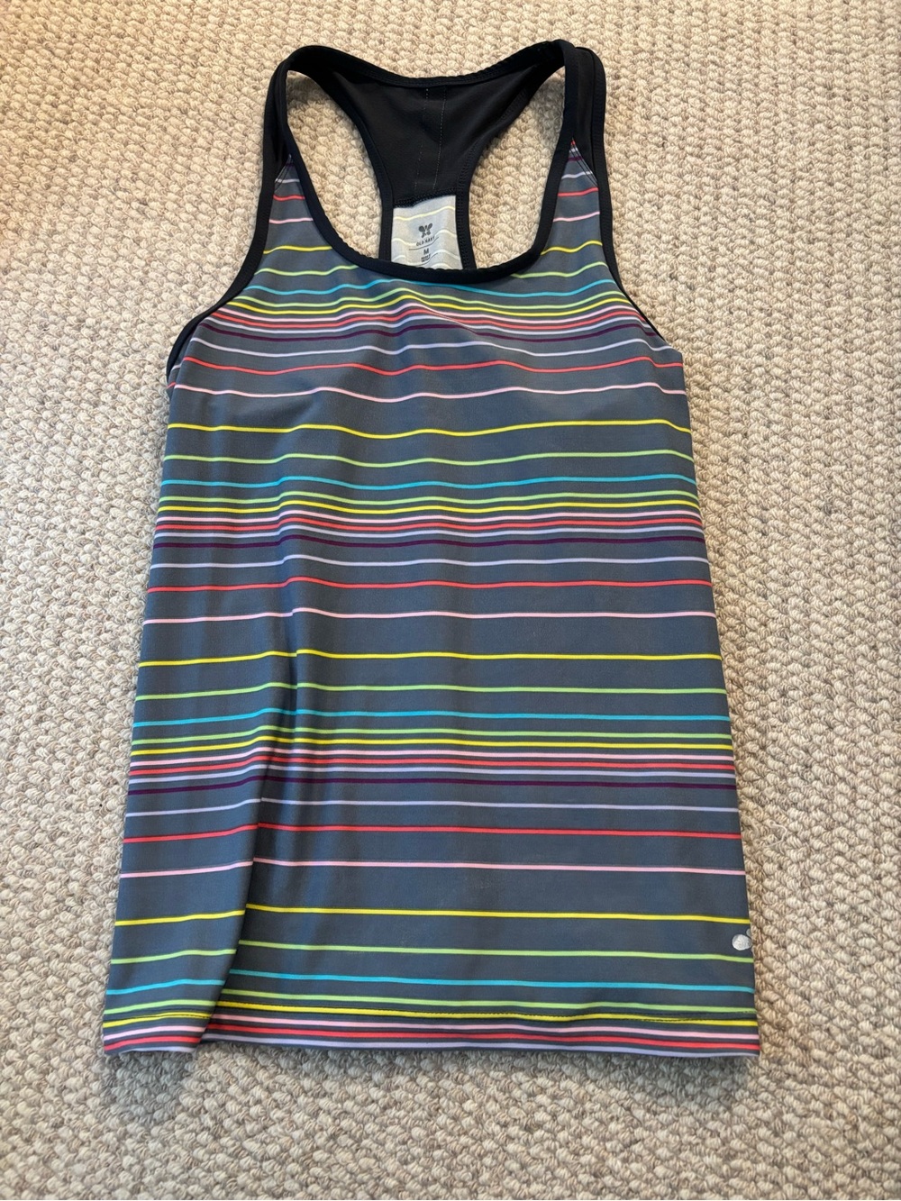 Striped workout tank